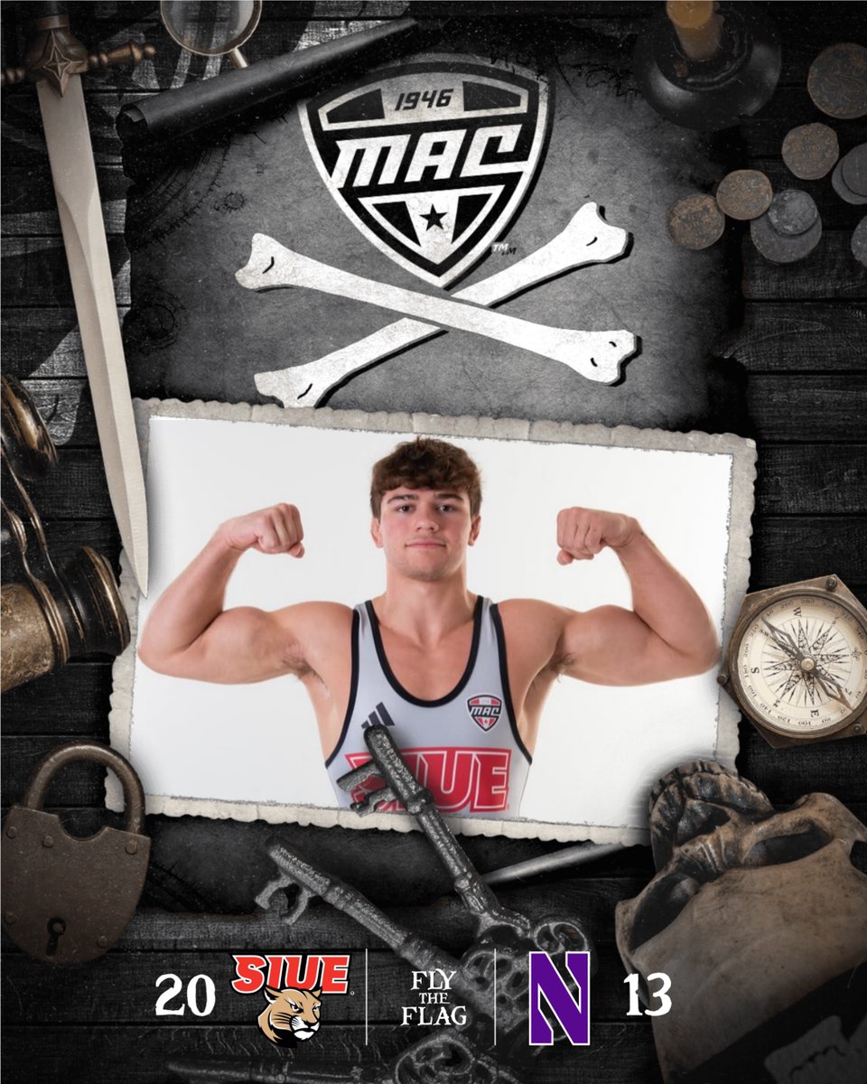 🏴‍☠️ FLY THE FLAG, COUGARS 🏴‍☠️

<a href="/SIUEWrestling/">SIUE Wrestling</a> first dual win of the season is an in-state upset over Northwestern...AT HOME! 🔴🤼

#MACtion | <a href="/NCAAWrestling/">NCAA Men's Wrestling</a>