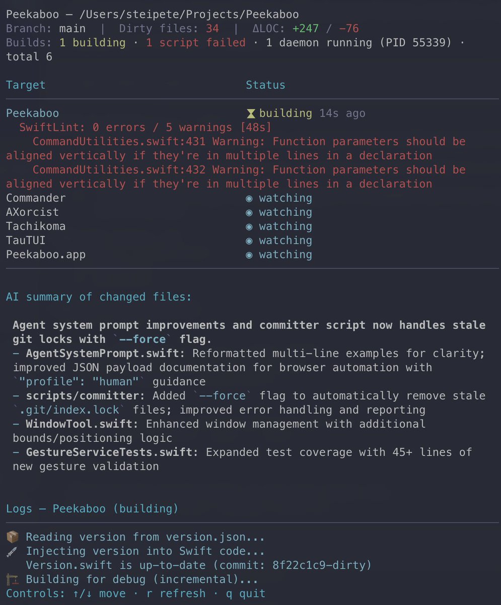 steipete's tweet image. Star this repo if you want a panel like this: github.com/steipete/polte…