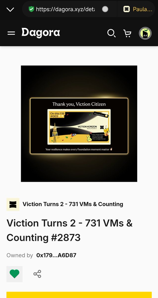 PuspawatiPaula's tweet image. Finally after 15 minting NFT i got all 4 🥳
Happy anniversary  #VictionTurns2 
 #731VMsNFT 

0x179B9c84304841EA43384Eb7fEc8b2BDc51A6D87

@VictionEco @BuildOnViction