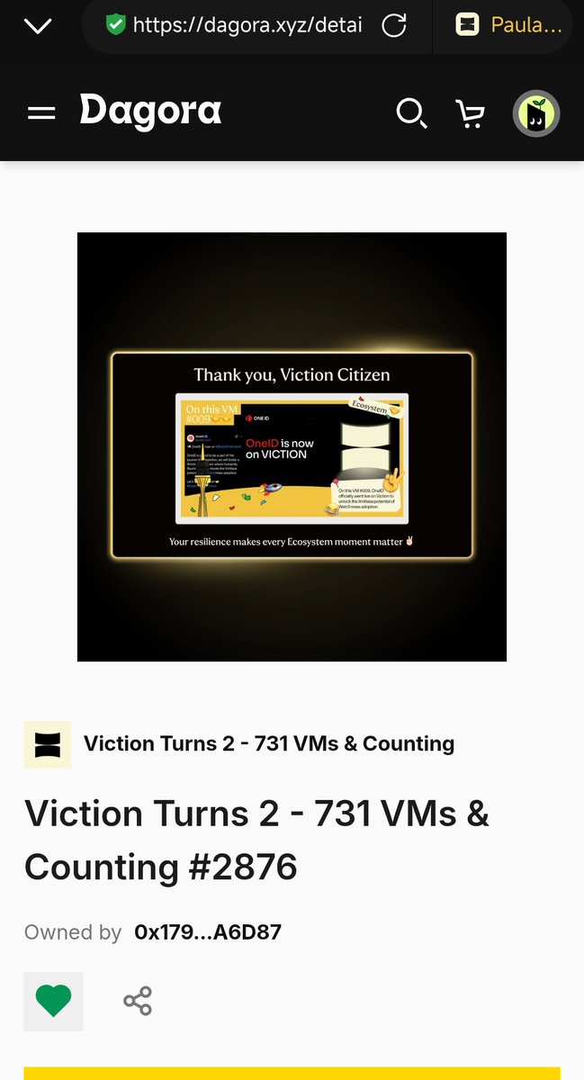 PuspawatiPaula's tweet image. Finally after 15 minting NFT i got all 4 🥳
Happy anniversary  #VictionTurns2 
 #731VMsNFT 

0x179B9c84304841EA43384Eb7fEc8b2BDc51A6D87

@VictionEco @BuildOnViction