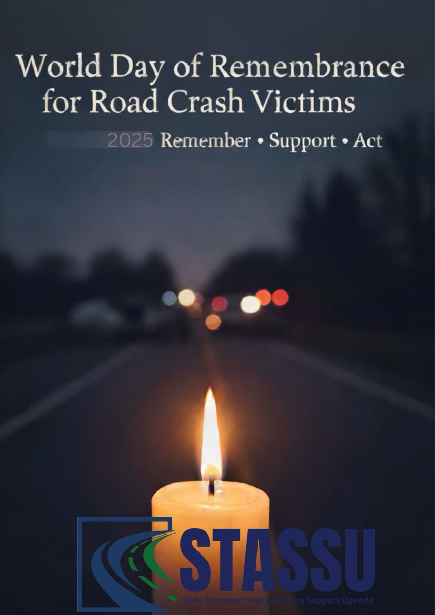 stassuganda's tweet photo. Every day, Uganda loses about 14 lives to road crashes. Dreams cut short, families shattered, communities forever changed.
As we mark this day, we honor those we’ve lost,the survivors and call for urgent action to make our roads safer
#WDoR2025 #RoadSafetyUG #RememberSupportAct https://t.co/rXnIFP4fYW