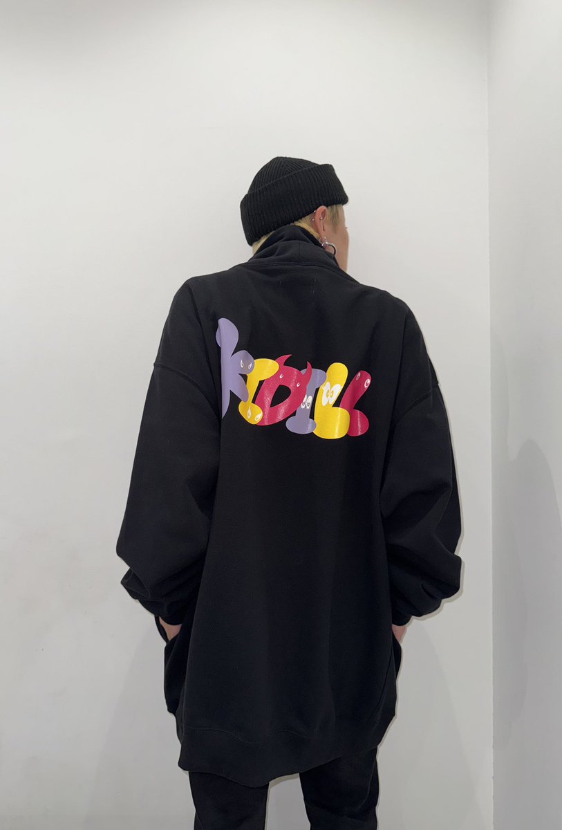 KIDILL×田中かえ PUNK GIRL HI-NECK PULLOVER SWEAT Color : BLACK