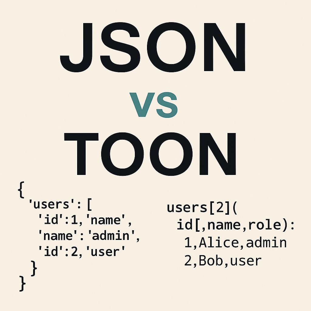 codernotme's tweet image. JSON dead?
Meet TOON—next-gen data format for apps, APIs, and AI.

TOON (Token-Oriented Object Notation): Lwt, HR data format fixes JSON pains: noisy syntax, strict quotes, slow parse on big payloads.

Why TOON?
Cleaner, Faster, Smarter, Dev-friendly