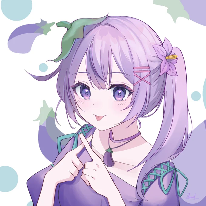 ナスと紫 #創作 #illustraion