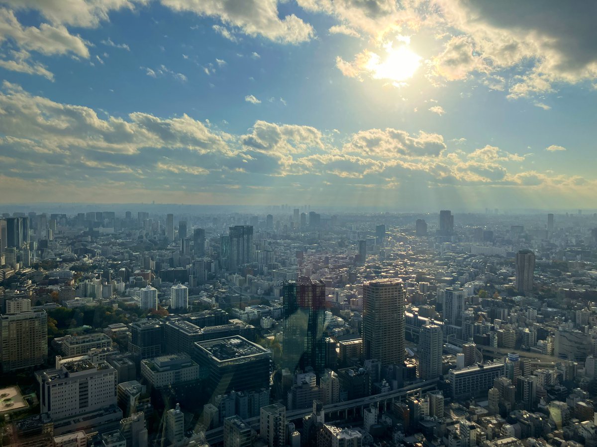 見下ろす街、見上げる電波塔。