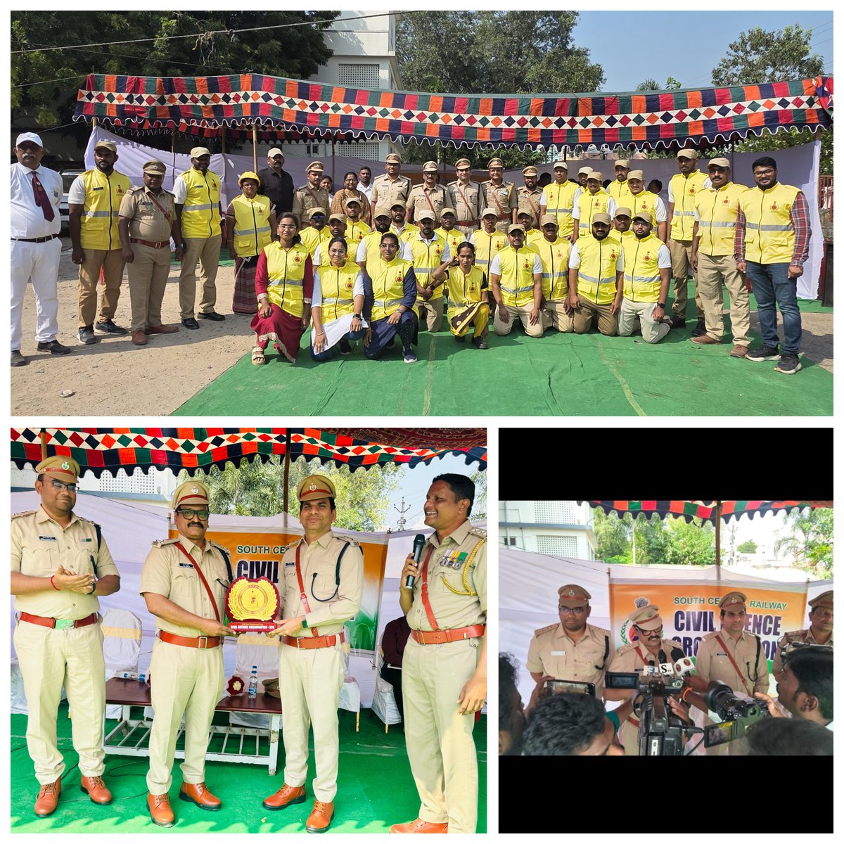 SCRCivilDefence's tweet image. SCR Civil Defence trainees conducted a mock drill at Tenali Railway Station on 14th Nov. Chief Guest Shri P. E. Edwin, ADRM/BZA graced the event. highly appreciated by the media. Railway staff &amp;amp; Students participated @RailMinIndia @DGFSCDHG @SCRailwayIndia @drmvijayawada