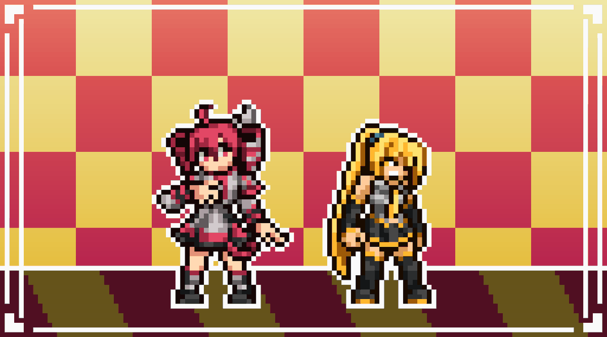 Kasane Teto and Akita Neru, no need introductions

#VOCALOID #UTAU #KasaneTeto #AkitaNeru #pixelart #MetalSlug