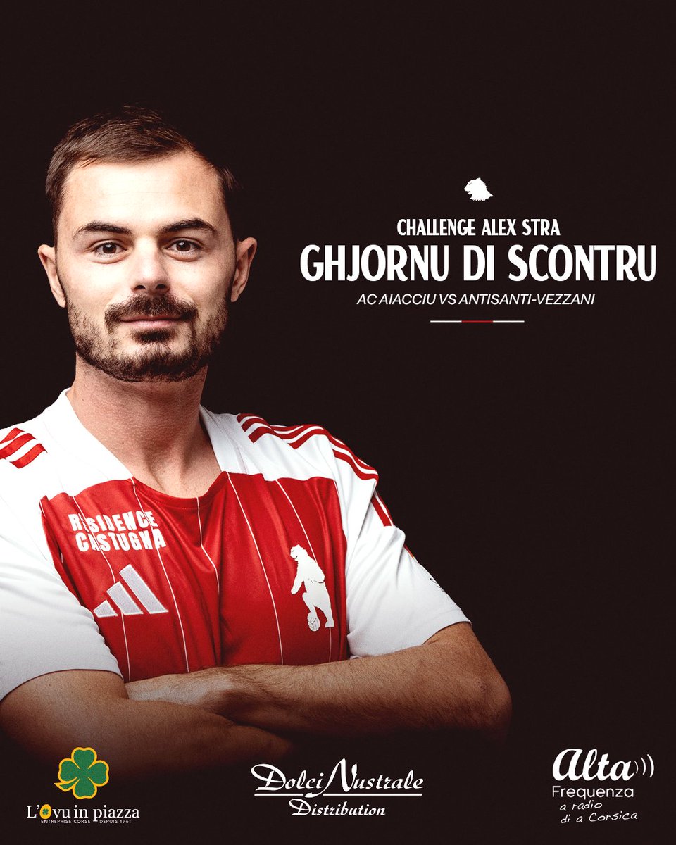 𝐆𝐇𝐉𝐎𝐑𝐍𝐔 𝐃𝐈 𝐒𝐂𝐎𝐍𝐓𝐑𝐔

🆚 Antisanti-Vezzani
🕝 14h30
🏟️ Stade Laurent Flori
📍 Eccica-Suarella
🏆 Challenge Alex Stra
📢 Buvette, tribunes et boutique sur place

 Diffusion du match en live
youtube.com/watch?v=WUfQLn…

#ACAUAV #ForzaAiacciu