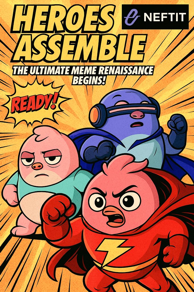 AirdropBoomb's tweet photo. The Meme Renaissance begins ๐ฅ
#NEFTIT heroes are here with Full comic Energy.