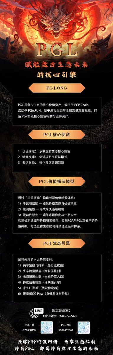 oityojt's tweet photo. 基于PGP公链的发射协议—https://t.co/9bUdHu27ex即将重磅推出。  

PGL(PG LONG)—PGP公链首发第一支千倍币。  

携手迪拜基金会与顶级资本，打造PGP公链核心价值标的与蓝筹资产。
@PGLONG_PGP https://t.co/mKSM8FFCw4