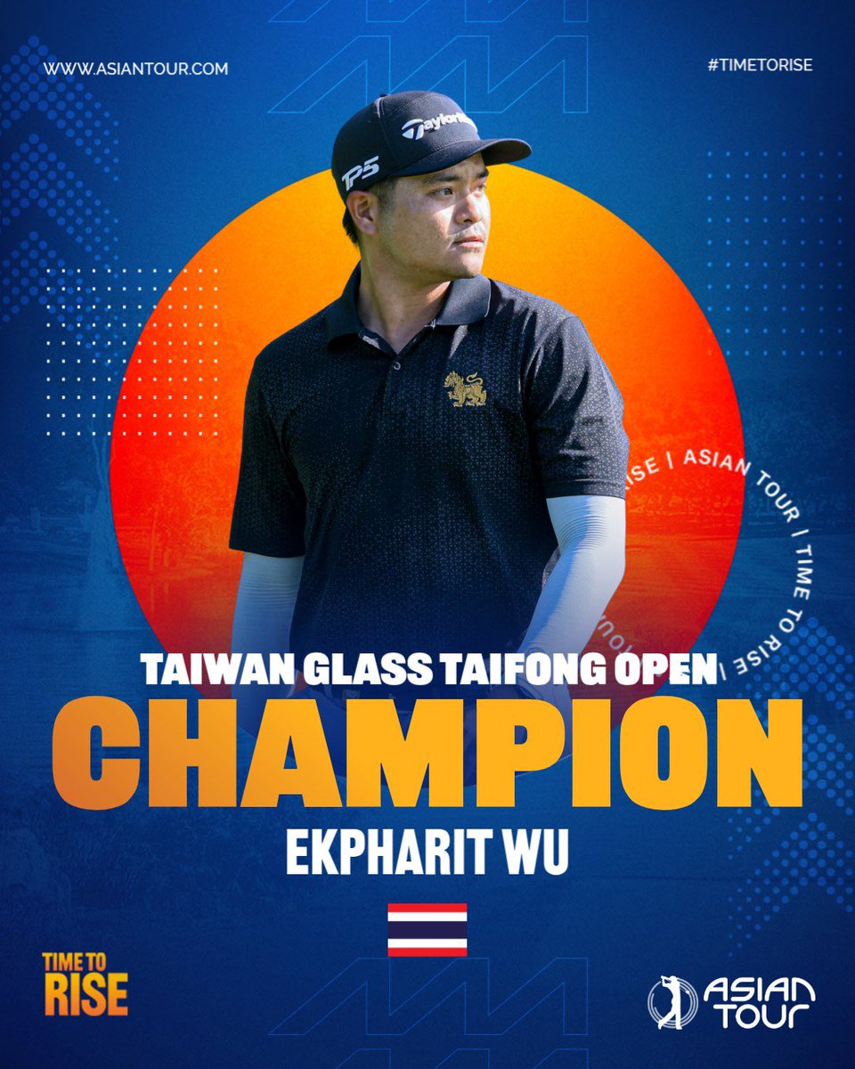 asiantourgolf's tweet image. Not bad for his first season on the Asian Tour 😉🏆

Ekpharit Wu wins the 2025 Taiwan Glass Taifong Open!

#TaiwanGlass #TaifongOpen #TimeToRise