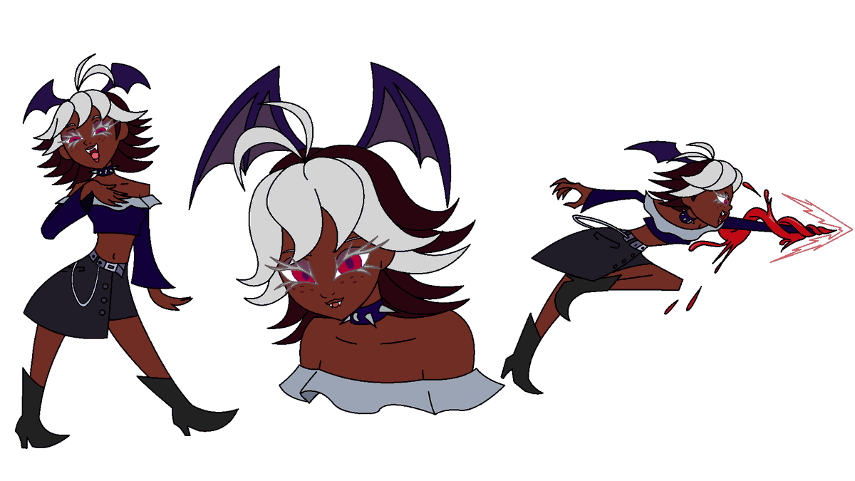 Bugsmegee's tweet image. Showing this off again. Valishia Valamir Vampira #ocart #originalcharacterart #Vampire #characterdesign #kofi #bats #alt