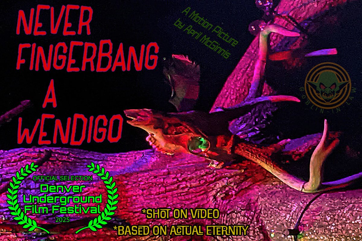 "Never Fingerbang a Wendigo" is an official selection in the Denver Underground Film Festival; a showcase inspired by Avant-Garde filmmaker Stan Brakhage. Wendigo's coming for Colorado! duffcinema.org