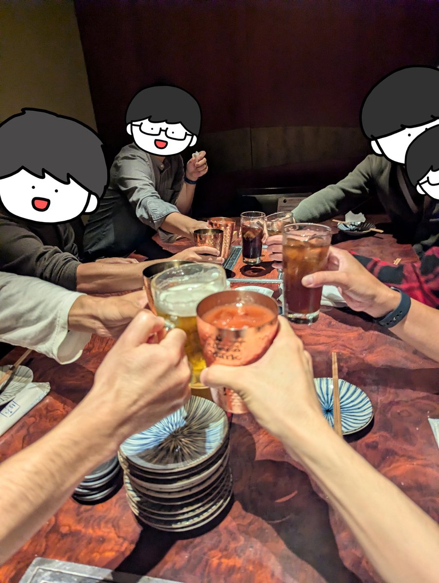 FysYoung's tweet photo. 【🍶FYS例会報告 2025年忘年会🍺】
男性8名(うち初参加5名)の参加でした。
今回は初めての方も多く、とても会話が弾みました!
２時間ほど、吃音の話や仕事や趣味の話題などで盛り上がりました。
終わってから希望者でラーメンを食べに行ったりしました🍜
参加いただいた方、ありがとうございました😊 https://t.co/HtQI0T5wAz