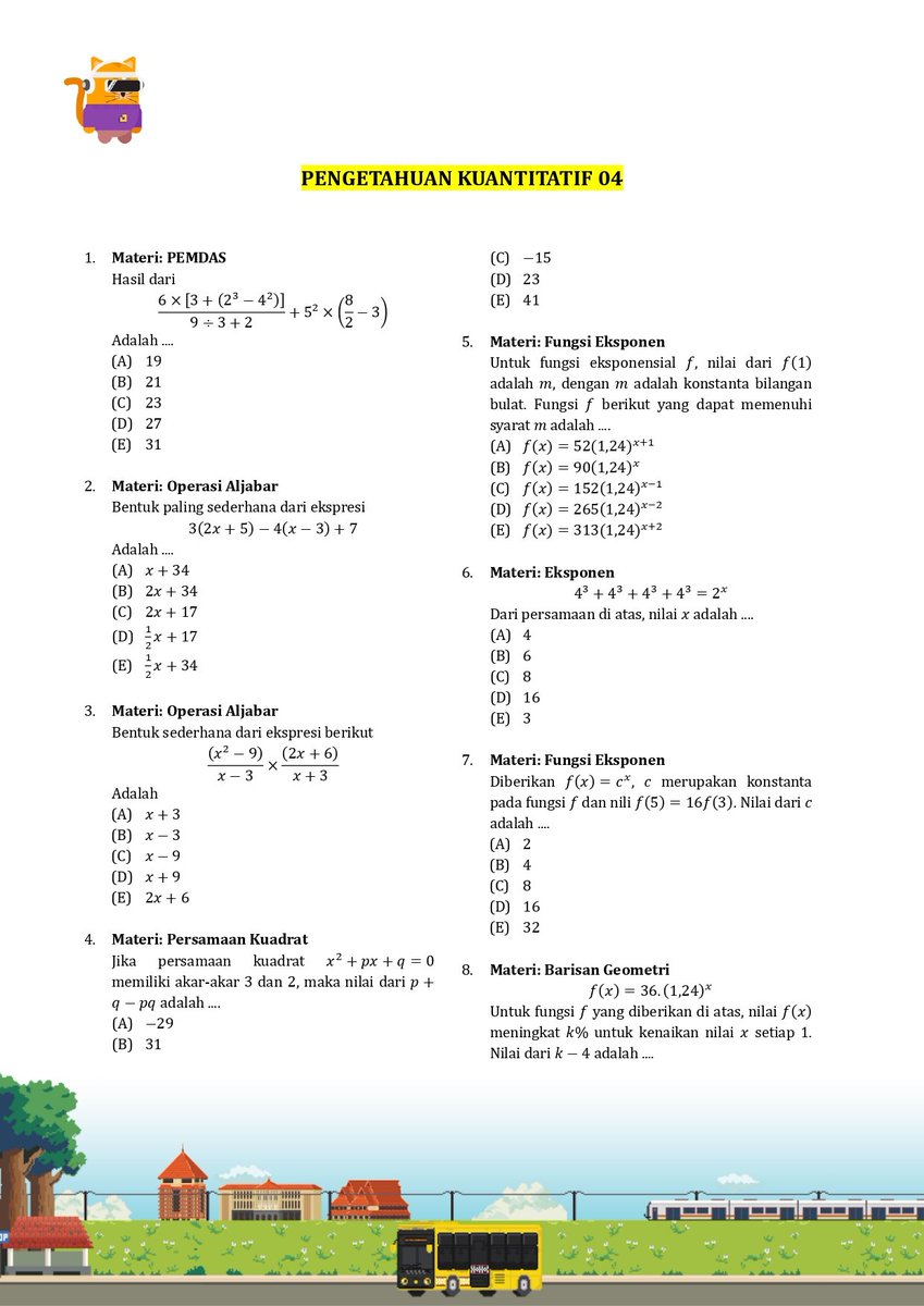 witwicaksonoo's tweet photo. 🌟Latsol Subtest SNBT
📝Pengetahuan Kuantitatif
🧭Source: Alternatifa Project

like and rt are appreciate 😆 
follow for more❗ https://t.co/O8VLStIglO