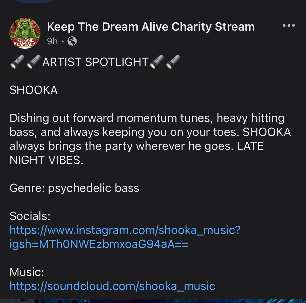 KTDALiveStream's tweet photo. 🔦🔦ARTIST SPOTLIGHT🔦🔦

@SHOOKA_ https://t.co/dfTyzaO7oz