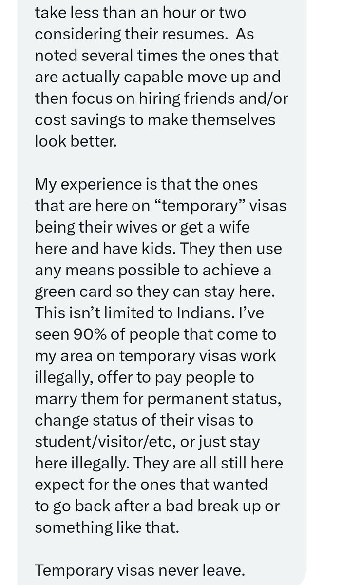 Temporary Visas never leave