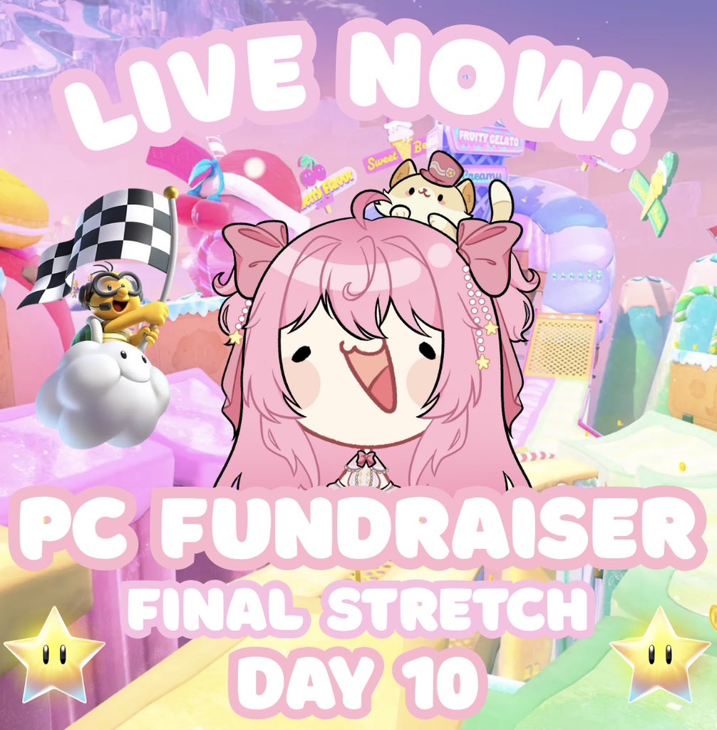 It’s Day 10 of the PC Fundraiser has begun and we are only $39 AWAY!! 🫣

⭐️ Come join me for some Mariokart World! The lobby is open! ⭐️

twitch.tv/damsel__fly