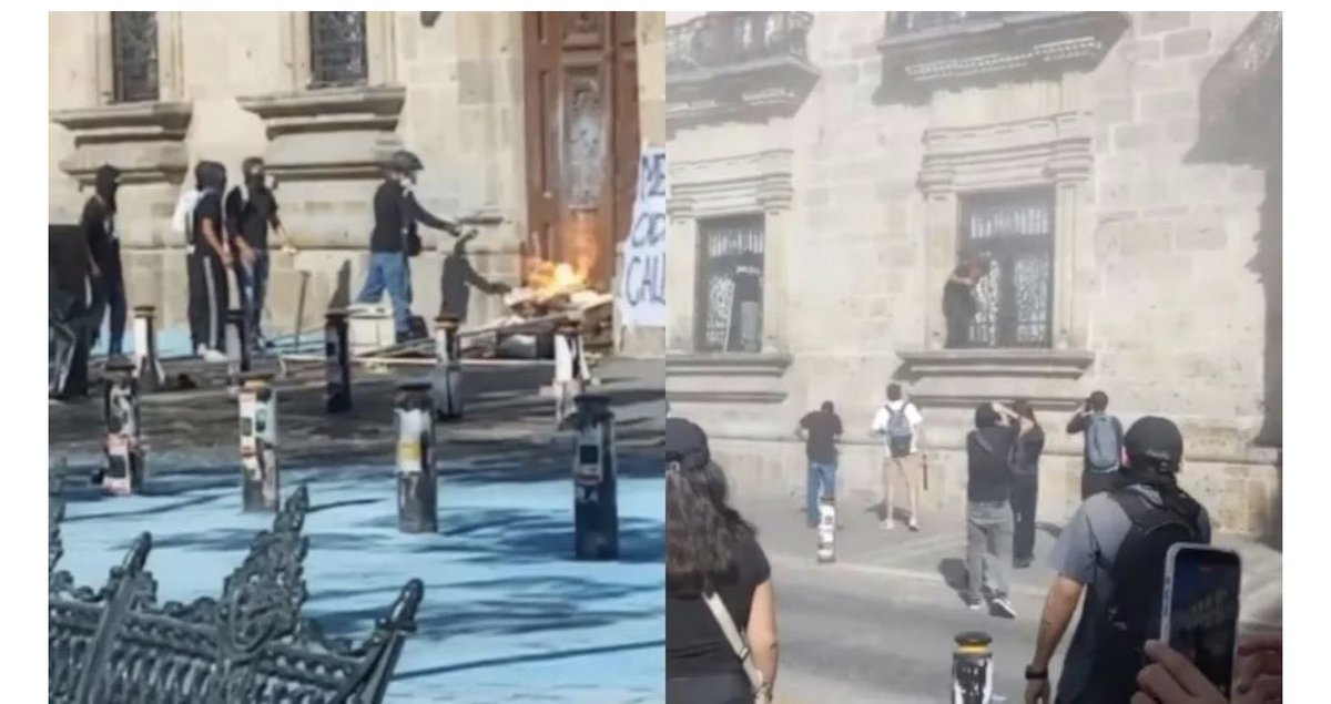 jasrmx's tweet photo. 🧵1

La protesta es un derecho. La violencia, no.
Hoy vimos vandalismo en Palacio de Gobierno, el Congreso del Estado y la Plaza de Armas. Quemaron puertas, rompieron cristales y dañaron espacios públicos que pertenecen a toda la ciudadanía. https://t.co/e14YEmXoq7