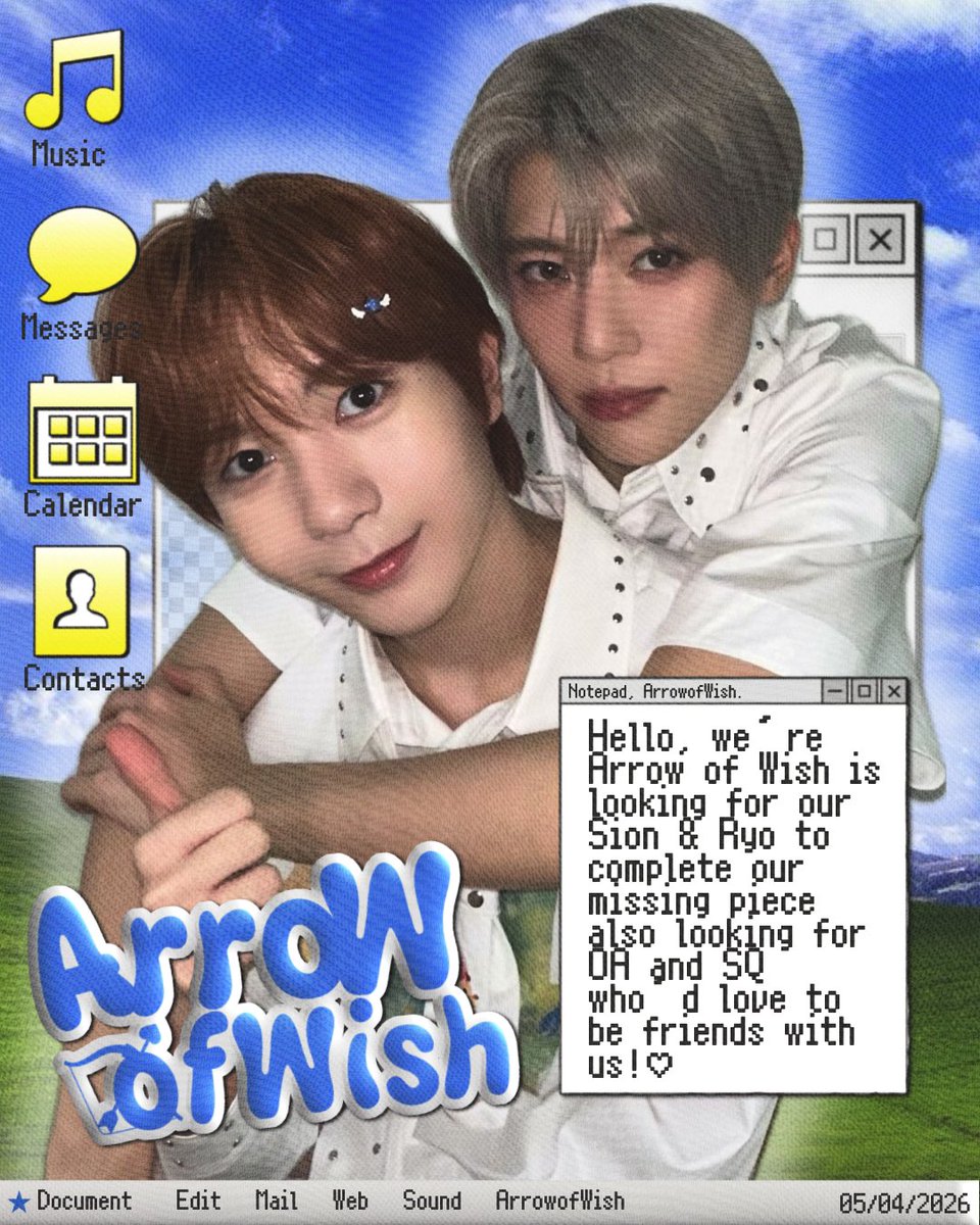 Arrow of Wish is looking for our Sion &amp; Ryo to complete our missing piece and we’re also looking for OA/SQ who want to be friends with us. We’re open to media partnerships as well! Feel free to DM your project proposal and please read the rules before sending.