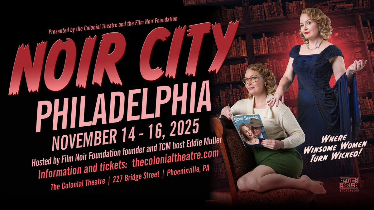 Looking forward to going out to the Colonial Theatre (home of "The Blob!") tomorrow for an afternoon flick at the NOIR CITY PHILADELPHIA. Hope I get to see <a href="/EddieMuller/">Eddie Muller</a> again!
#NoirCity