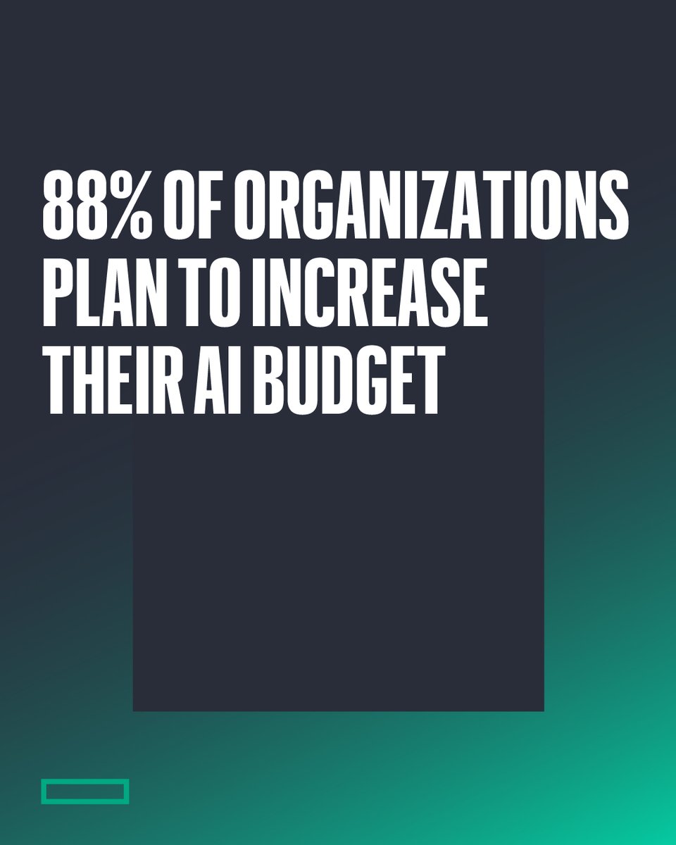 kimes_tech's tweet image. One year on, HPE’s research shows confidence in AI is rising alongside real business results. From pilots to performance, organizations are architecting an AI advantage. #HPEAI #HPEDigitalTransformation #ArtificialIntelligence #Innovation hpe.to/60197jGCb
