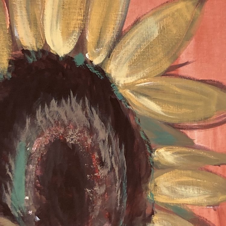 盤上の向日葵を見に行った時に、向日葵の絵も見ました。テレビで見て