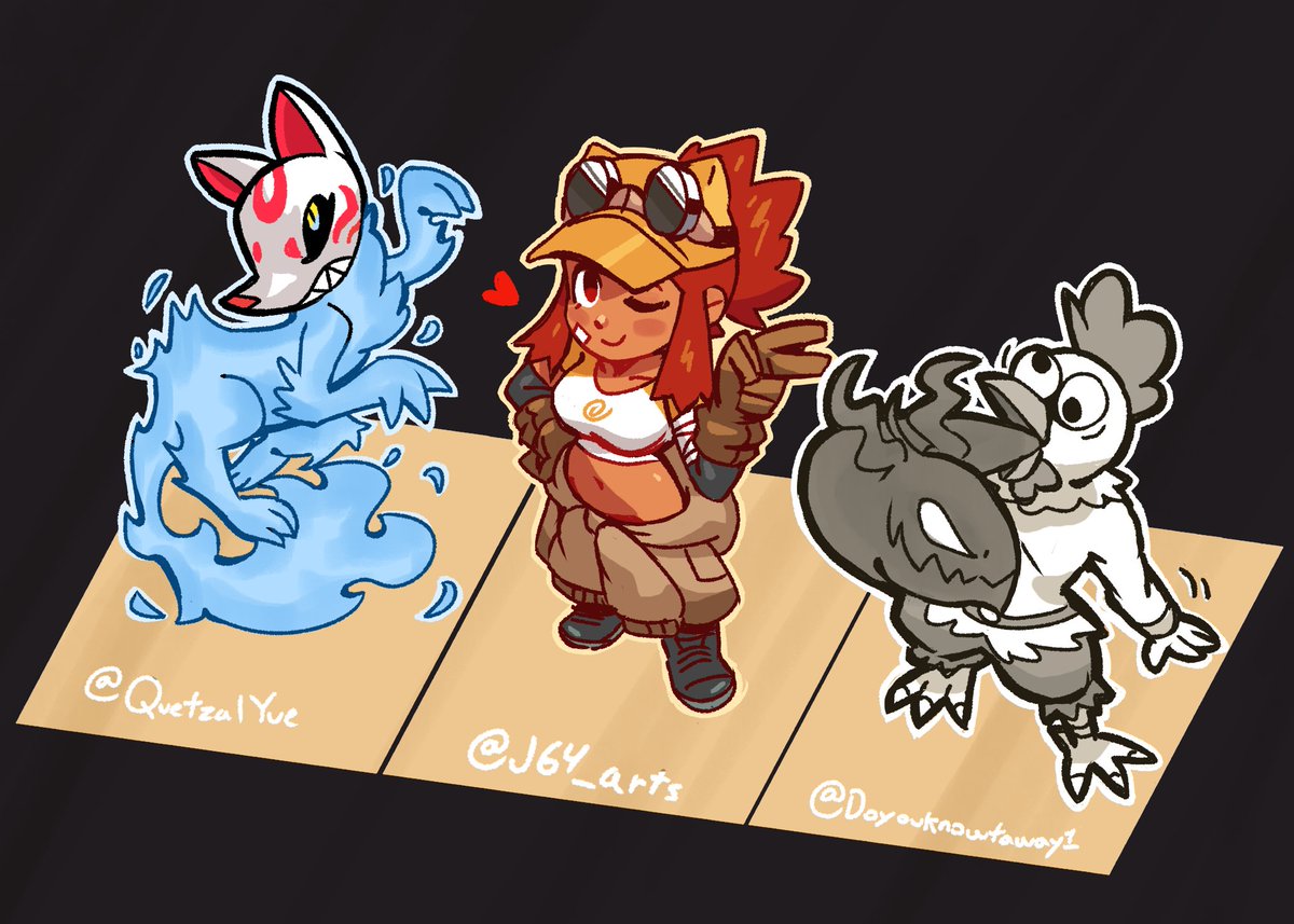 OCs de: <a href="/QuetzalYue/">Quetzy 🦊</a> , <a href="/J64_arts/">Tama 64 Arts 🍊</a> y <a href="/Doyouknowtaway1/">𝐊𝐧𝐮𝐜𝐤𝐥𝐞𝐬 𝐓𝐡𝐞 𝐄𝐪𝐮𝐢𝐝𝐧𝐚</a> 
❤️❤️❤️