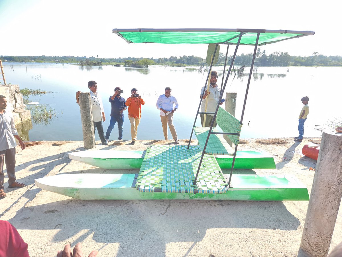 KVishReddy's tweet photo. Last week a day before the surgery, we/JKMR Foundation handed over 2 boats to the fishermen in Chilkur. The fishermen were overjoyed.

I was thrilled because, we did not just throw money, buy boats and donated. These boats were designed and made by the boys from my constituency, whom I trained.
But even more exciting & important was the fact that the roto moulding machine to make these boats was also designed & made by these boys. Had we bought this roto molding machine It would have costed more than 50 lakhs.

Roto molding is the same machine that is used to make Sintex water tanks.

@BJP4India
@BJP4Telangana
