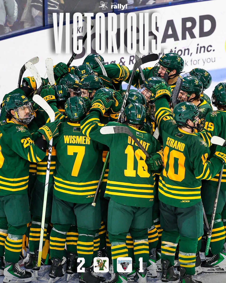 𝗙𝘂𝗹𝗹 𝗧𝗲𝗮𝗺 𝗪𝗶𝗻
8 D, 11 Forwards &amp; both Goalies gave it all to take down No. 8 Maine!
#802Hockey