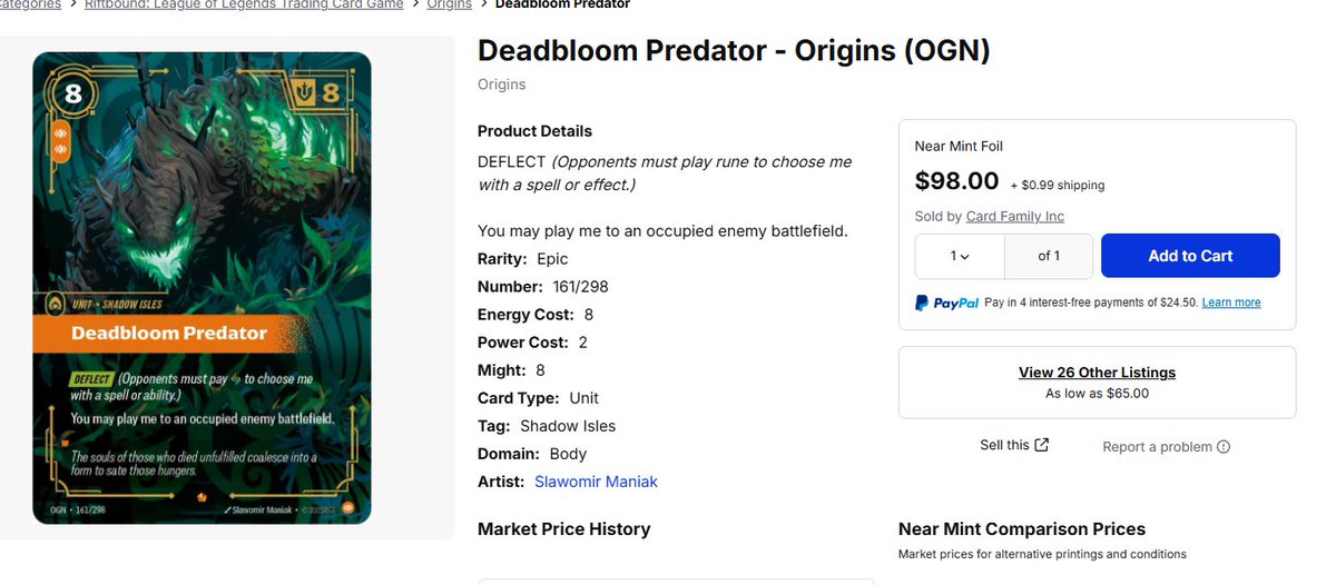 Decided to look at singles to see where I'd be and just like that I don't think I can get into riftbound at all.