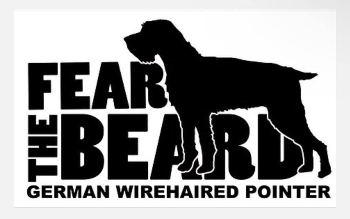 iamtraciwithani's tweet photo. One of my best #etsyseller #stickers!  Got a bearded pup?  #gwp #germanwirehairedpointer?  Makes a great stocking stuffer! https://t.co/BMNDMtBpIL