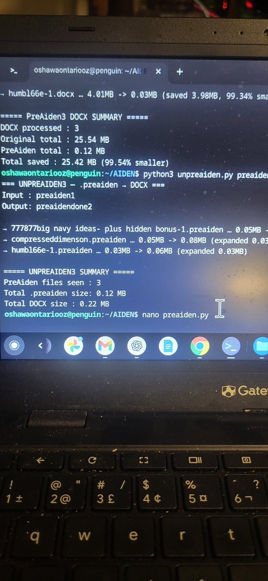 osbourne8237's tweet image. Aiden Compression nearing #sloot level #compression. 99% compression shrink plus some permanent loss even after decompression 98% lossless. Excitement ^.^