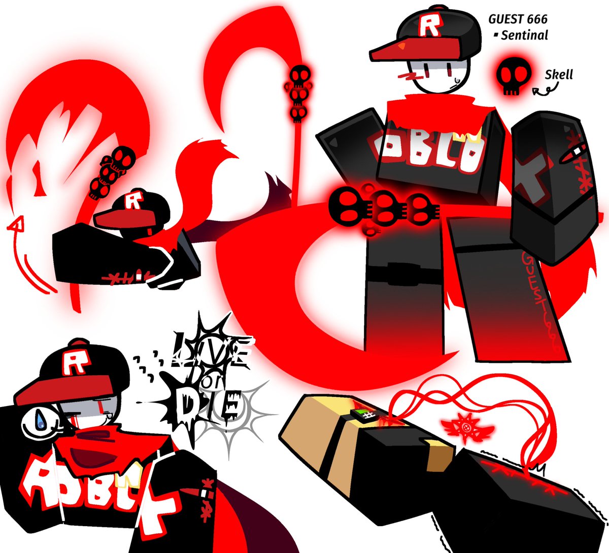 Noob/GUEST 666 concept art! #LiveorDie #robloxart