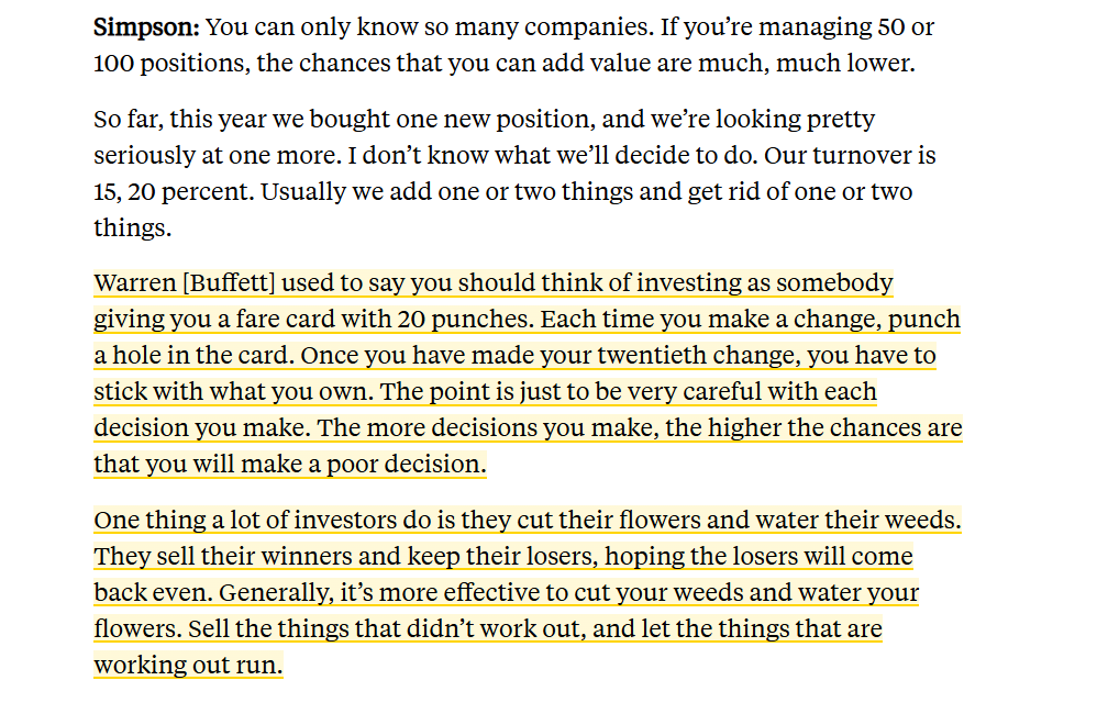 Lou Simpson: Cut your losers, let your winners run.

Read full interview here: insight.kellogg.northwestern.edu/article/invest…