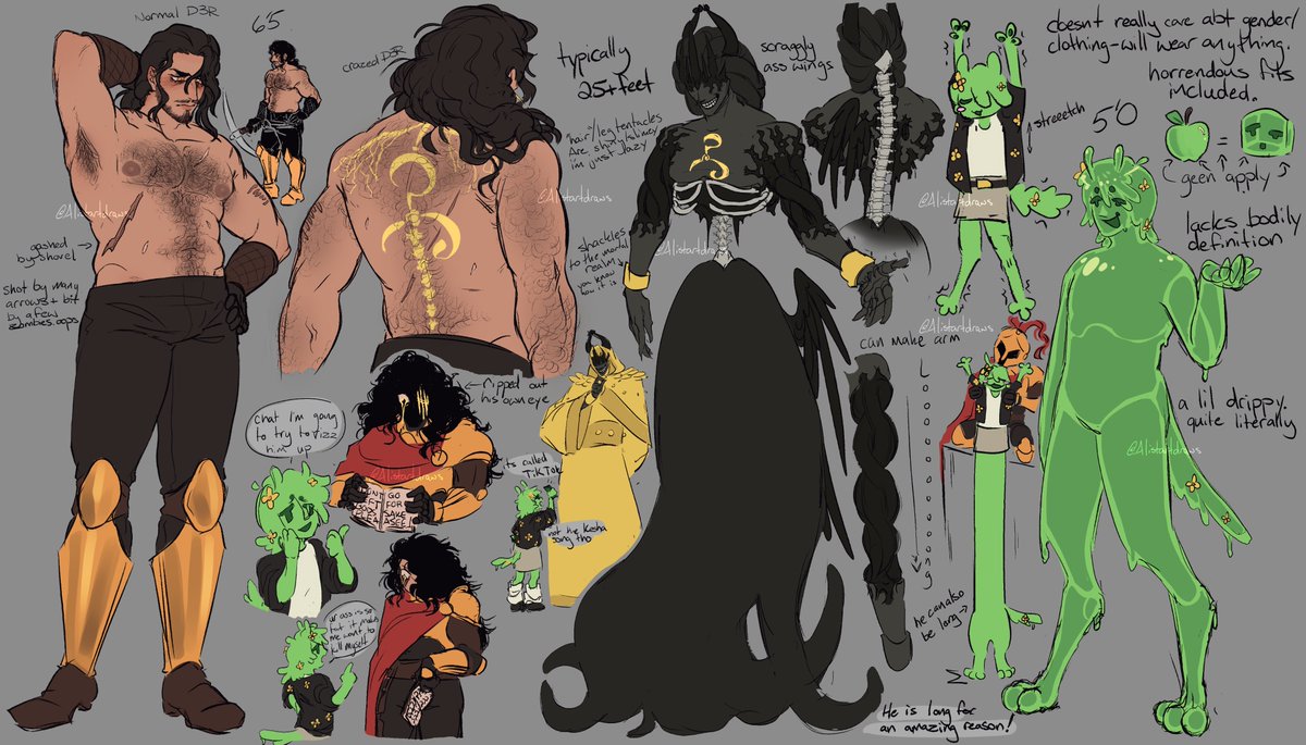 alistartdraws's tweet image. body headcanons for the big 3 
#d3rlord3 #averythemayo #minecraftarg #wifies