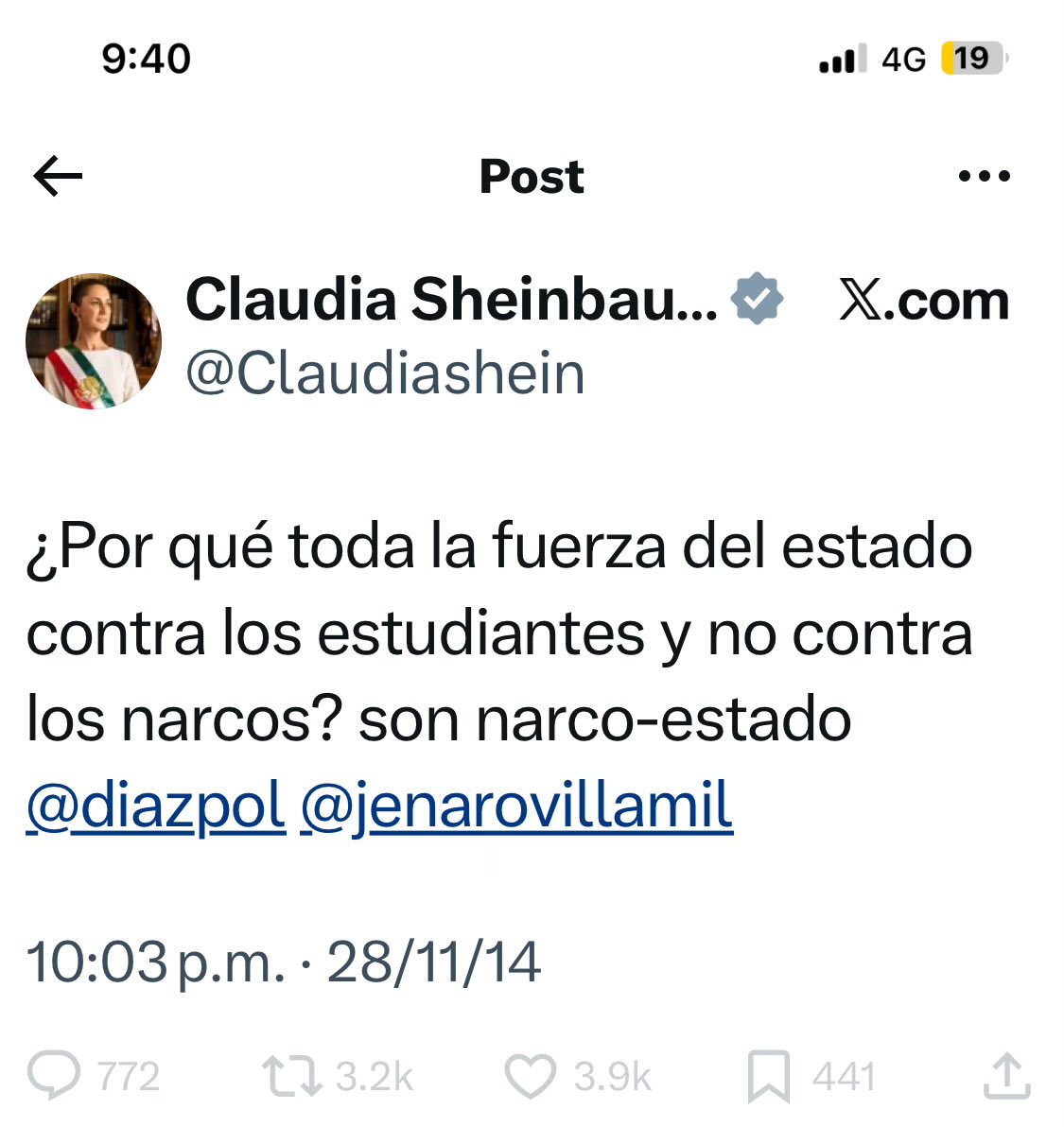 Te acuerdas <a href="/Claudiashein/">Claudia Sheinbaum Pardo</a> ??? 

Que te pasó?? 

Porque ahora odias a los mexicanos ?? 

#ClaudiaMexicoTeREPUDIA