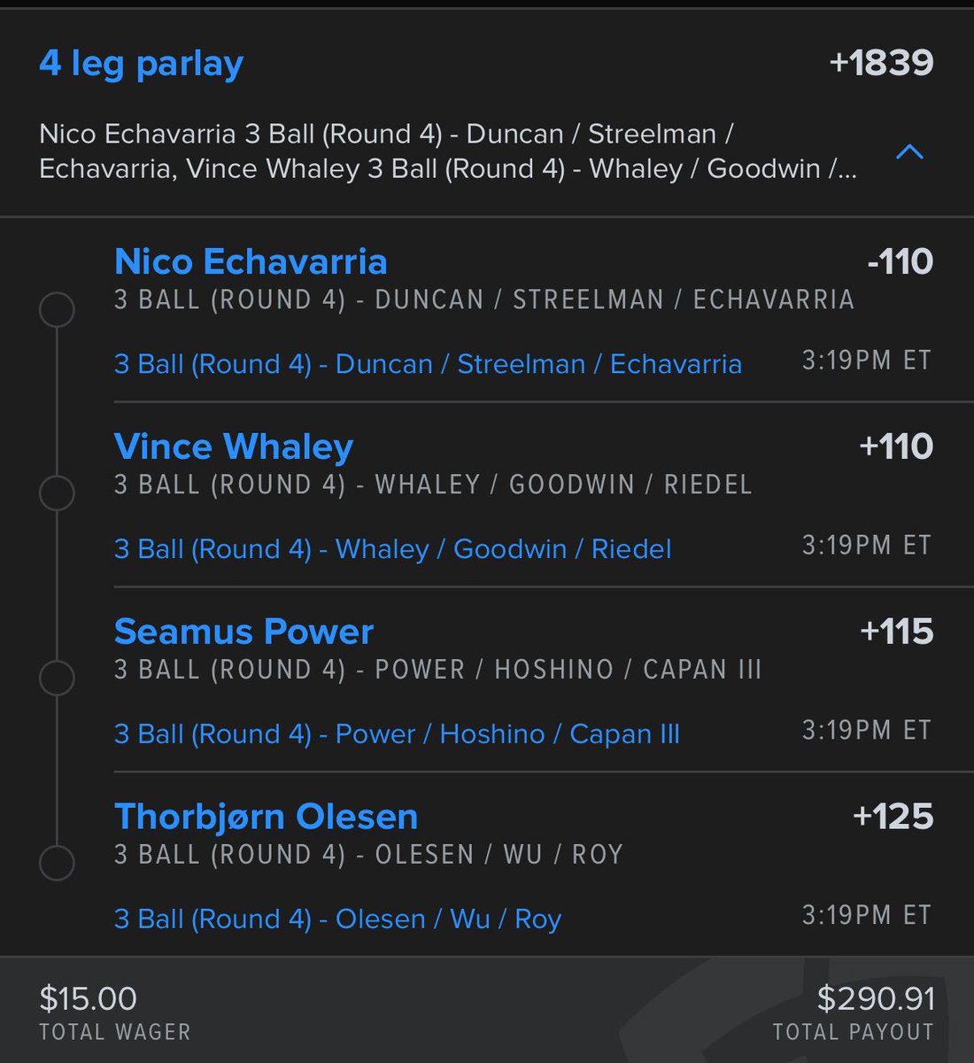 BigToney8's tweet image. ⛳️ PGA FINAL ROUND PARLAY ⛳️

Link in comments 🔗

$15-----&amp;gt;$290 🔥

#PGATour #PGA #golftips