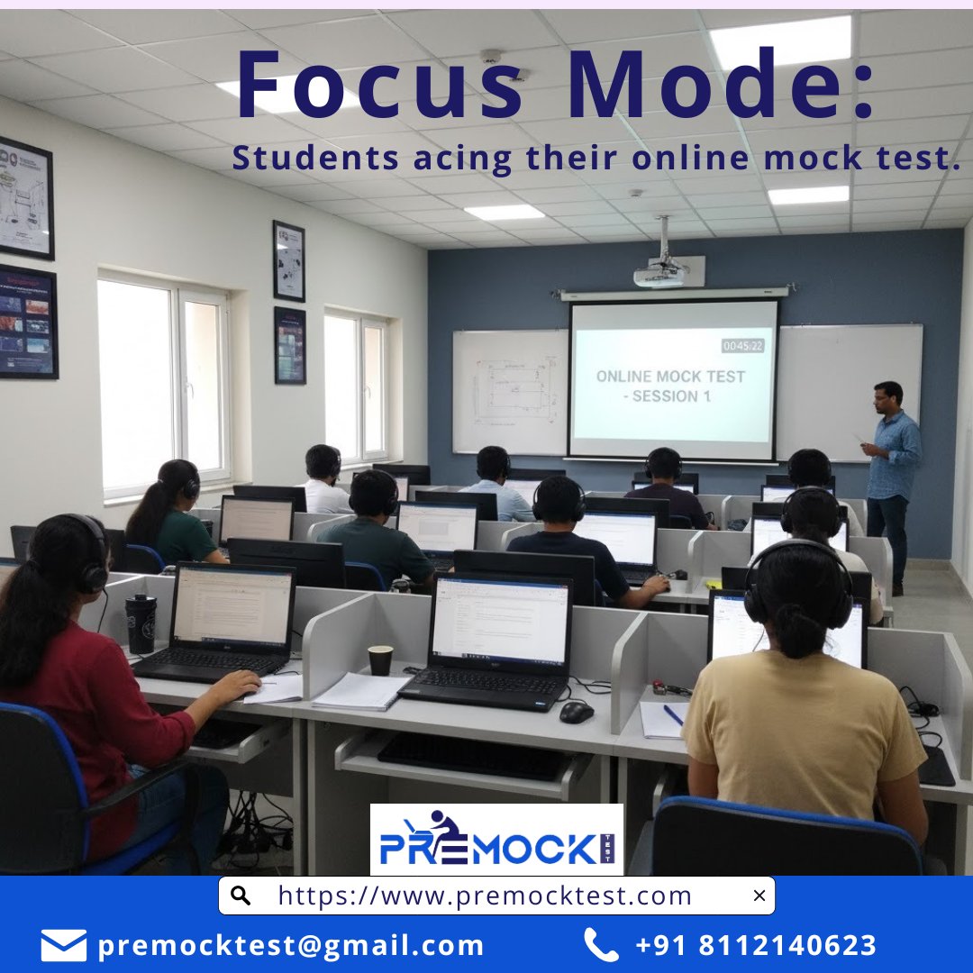 PremockT90018's tweet image. Focused minds. Real-time learning. PREMOCK — where students sharpen their skills and excel in every mock test.
#Premock #OnlineMockTest #StudentSuccess #ExamPreparation #SkillBuilding #LearningHub #MockTestCenter #StudyMotivation #ExamReady #FocusedLearning #EduTechIndia