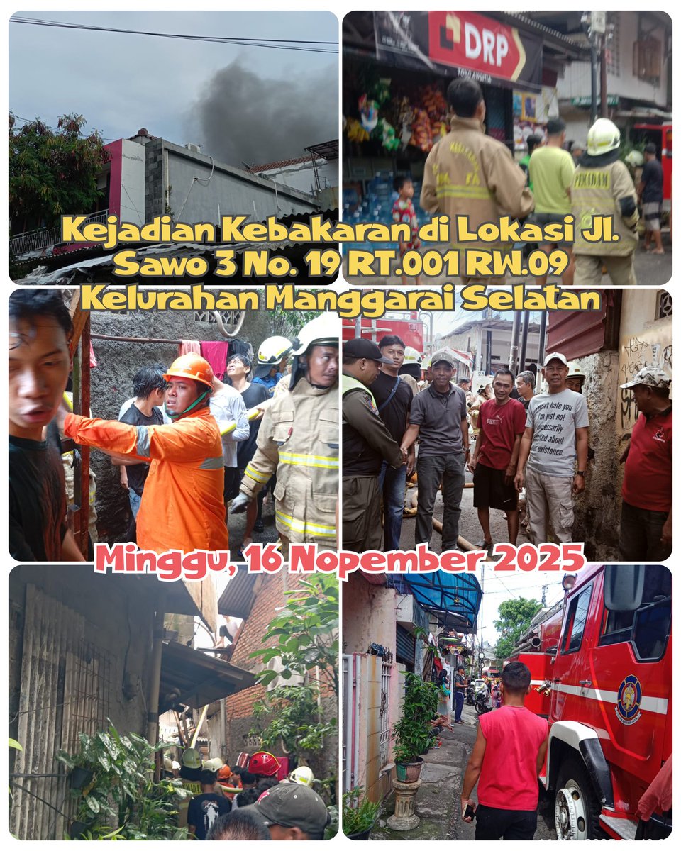 mang_sel's tweet photo. Kejadian Kebakaran di Wilayah Jl. Sawo 3 No.19 RT.001/09 Kelurahan Manggarai Selatan saat ini sudah berhasil dipadamkan oleh Petugas Damkar. https://t.co/uSmWNHh05u