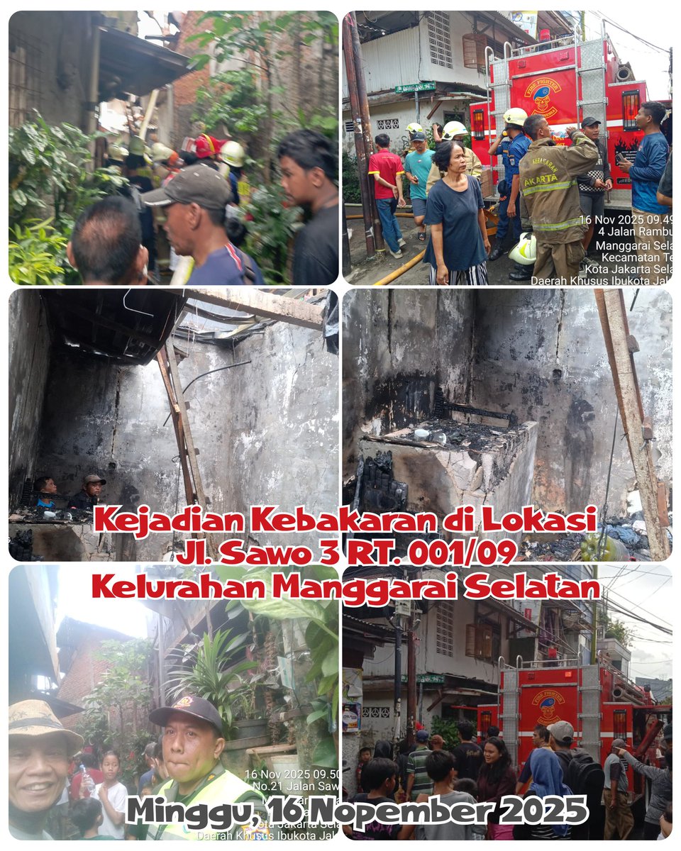 mang_sel's tweet photo. Kejadian Kebakaran di Wilayah Jl. Sawo 3 No.19 RT.001/09 Kelurahan Manggarai Selatan saat ini sudah berhasil dipadamkan oleh Petugas Damkar. https://t.co/uSmWNHh05u