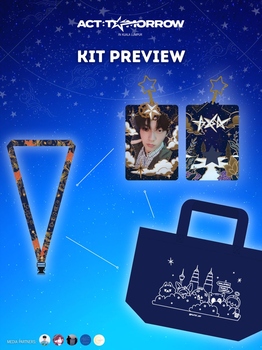 ForTXT_MY's tweet image. #TXTinKL ᯓ★ Donation Kit Preview 

The designs for each item has been revealed! This isn’t all — more to come soon! 👀 Donation form 🔗 in this thread ⬇️

🎯 RM8100 [PART 1 ONLY]
🗓️ 8/11/25 - 15/12/25 
*️⃣ Pre-Order valid until 6/12/25