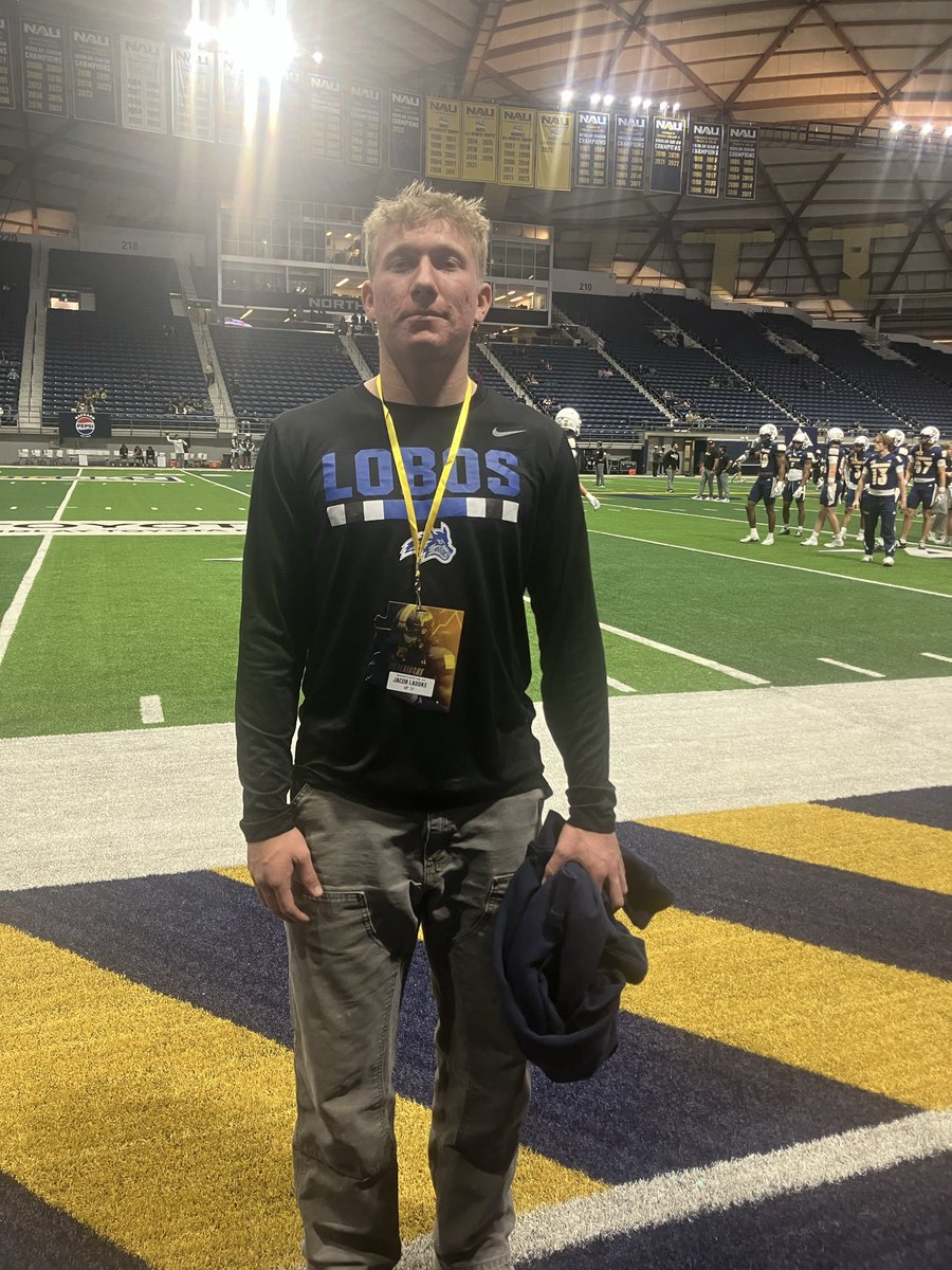 jacobladuke8's tweet photo. I had a great time at @NAU_Football  Very exciting win. Thanks for the invite.  @TimRoschmann 
@CoachPerrone @SFLoboFball @CodyTCameron https://t.co/c0TqzRRzHF