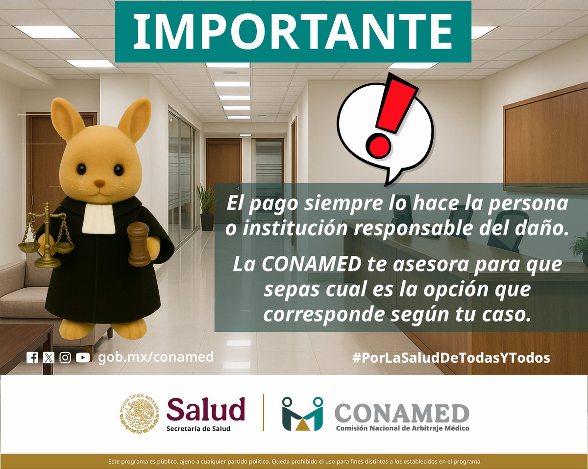 CONAMED_SALUD's tweet image. Desliza este carrusel y te explicamos en un lenguaje sencillo cuándo aplica cada compensación y cómo la CONAMED te ayuda a resolver esas dudas.
#CONAMED #PorUnaCulturaJusta #Reembolso #Indemnización