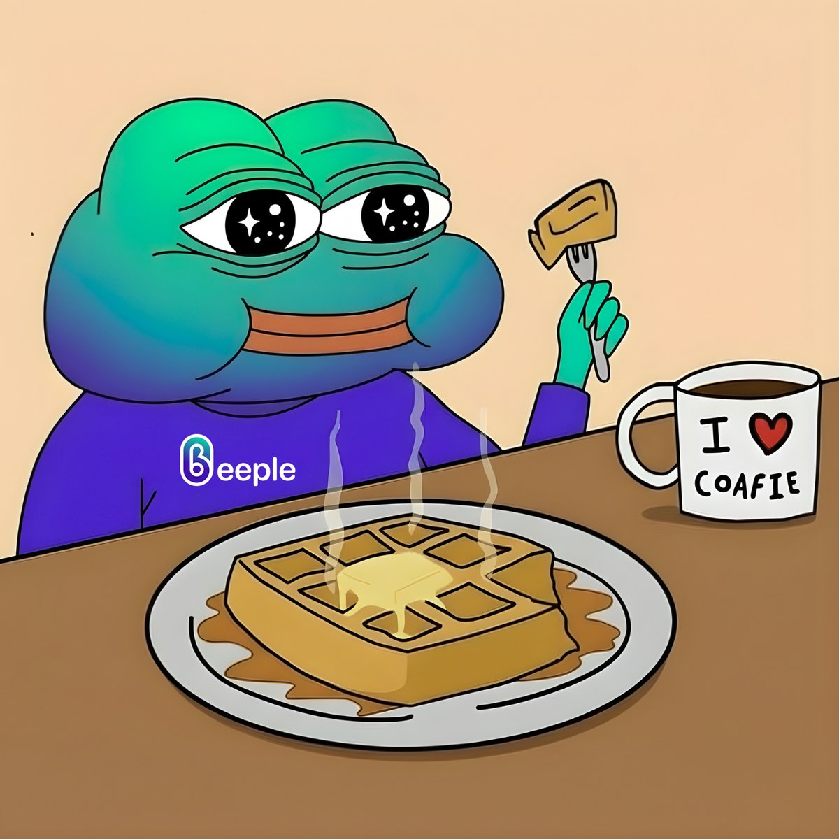BpleAI's tweet photo. While you panic-sell, I make memes 👉 https://t.co/M0KpZcnSqF
One waffle at a time😎
#BeepleAI #OnChainCulture https://t.co/HLcXWXMEbb