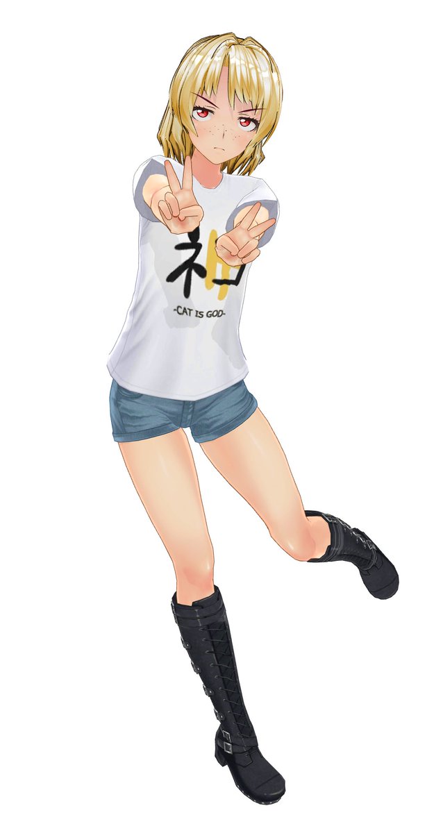 ネコTシャツ三白眼子ちゃん
#カスタムキャスト 