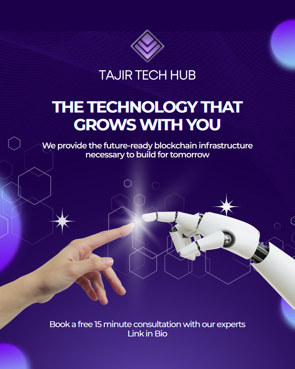 TajirTechHub's tweet image. Stay ahead with blockchain systems that grow as you do. 

🌐 Learn more at tajirtechhub.com

#FutureTech #ScalableBlockchain #Web3Growth #TajirTechHub #Decentralization #Machinelearning #Web3 #Technology #Fintech
