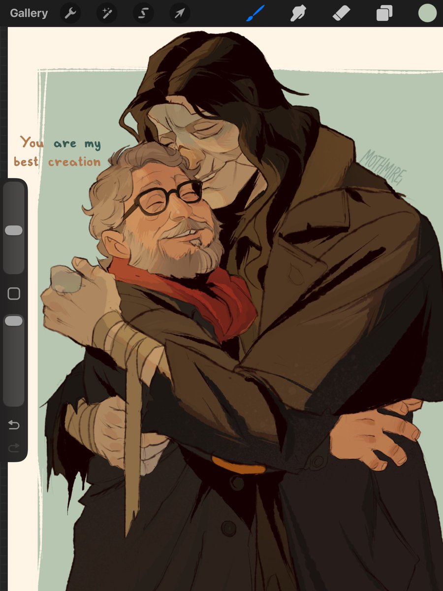 Mothmire's tweet image. That one particular bts picture made me sob. That’s his real father 🥹  #frankenstein #gdt #guillermodeltoro @RealGDT