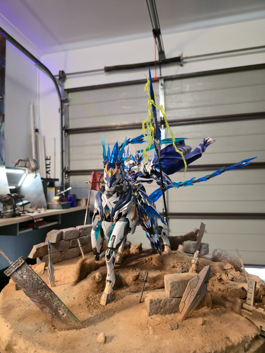 "Lightning over Sand &amp; Steel"
My latest diorama base for the <a href="/MotorNuclear_JP/">摩動核</a>  MNP-XH05 Zhao Yun Model Kit