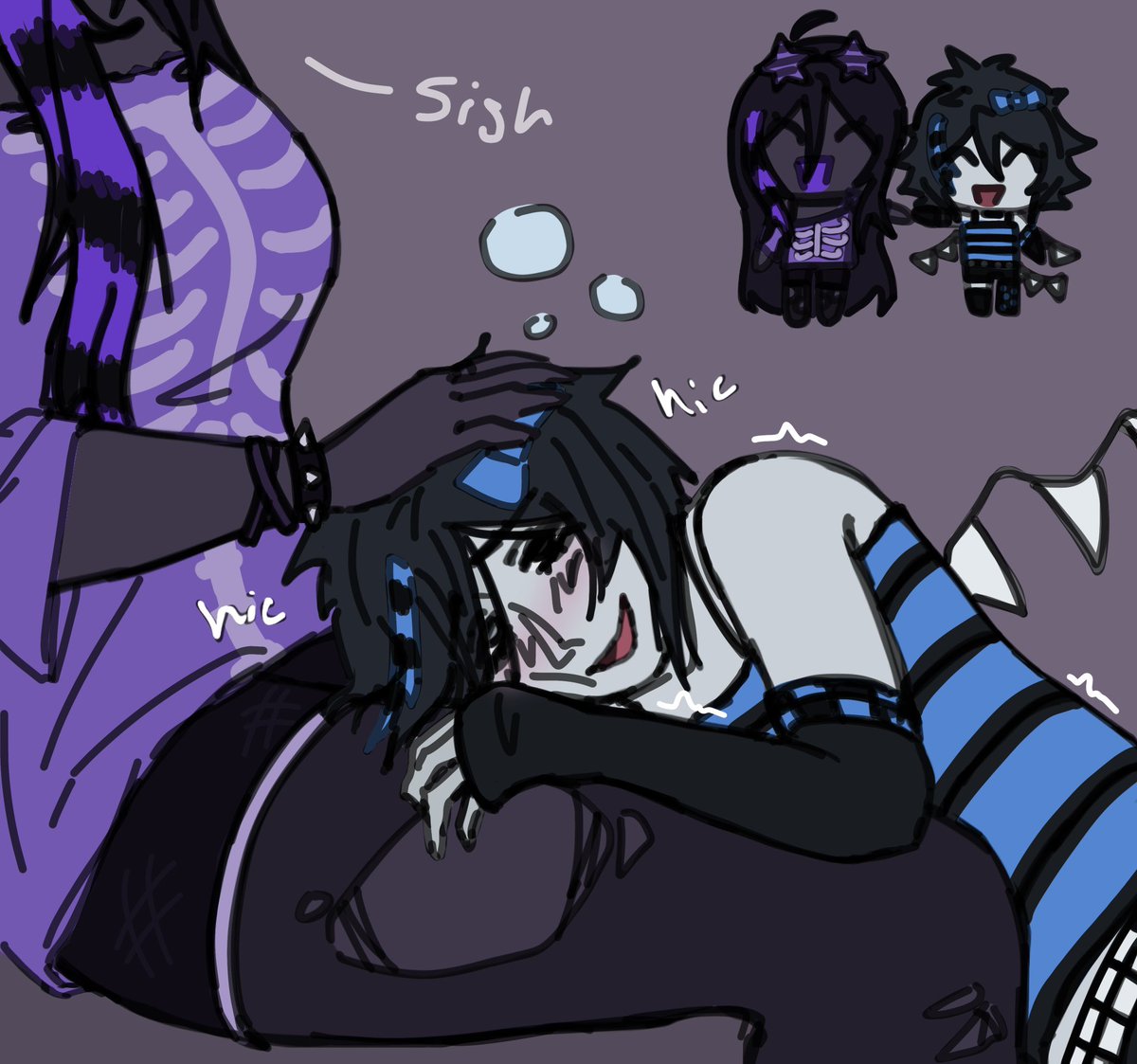 BloopFirework's tweet image. they partied a little too hard #azuretime (fem)